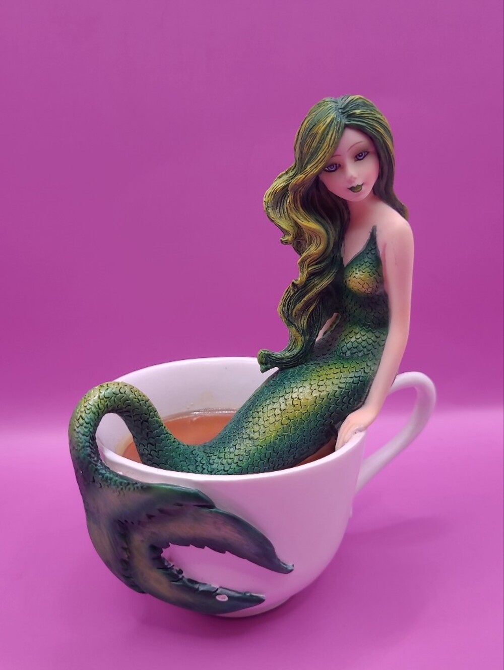 Amy Brown Tea Cup Atlantis Princess Green Emerald Mermaid Statue Mermaid Blend